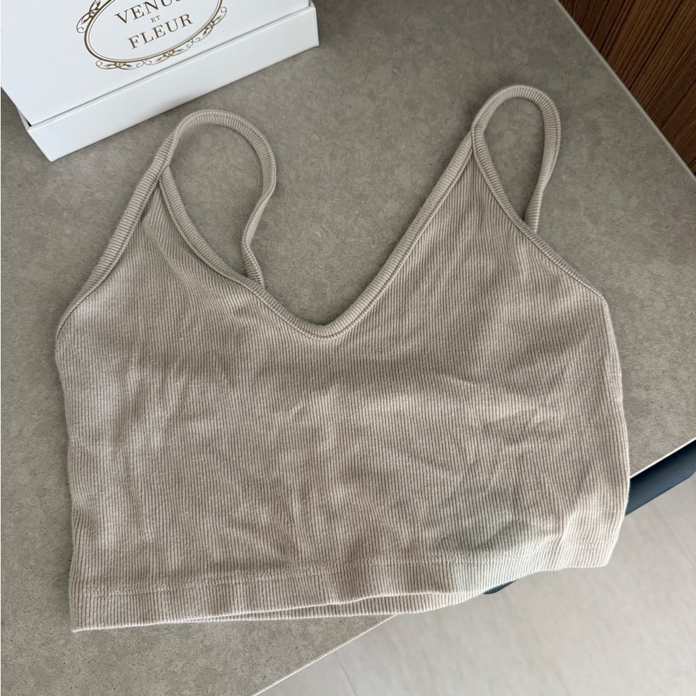 Joah Brown Strappy FlexRib Crop Tank Dune